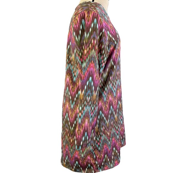 ROCK 47 by WRANGLER Multicolor Boho Ikat Print Boat-Neck Tunic L South Western - Picture 3 of 11